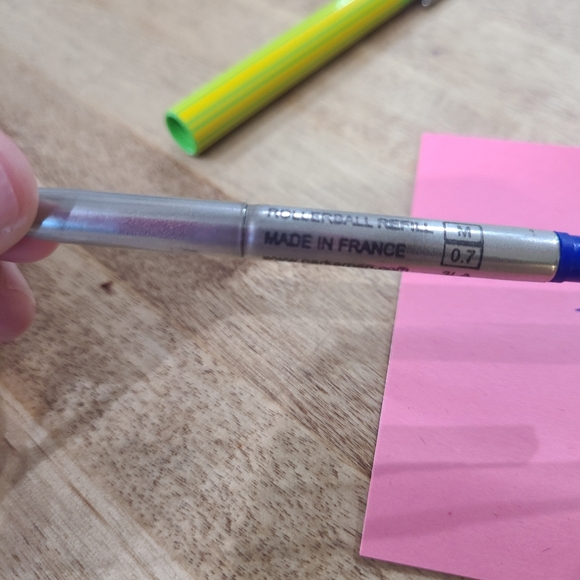 Vintage Parker Rollerball Striped Yellow and Pink Pen With M size Refill - Picture 6 of 8